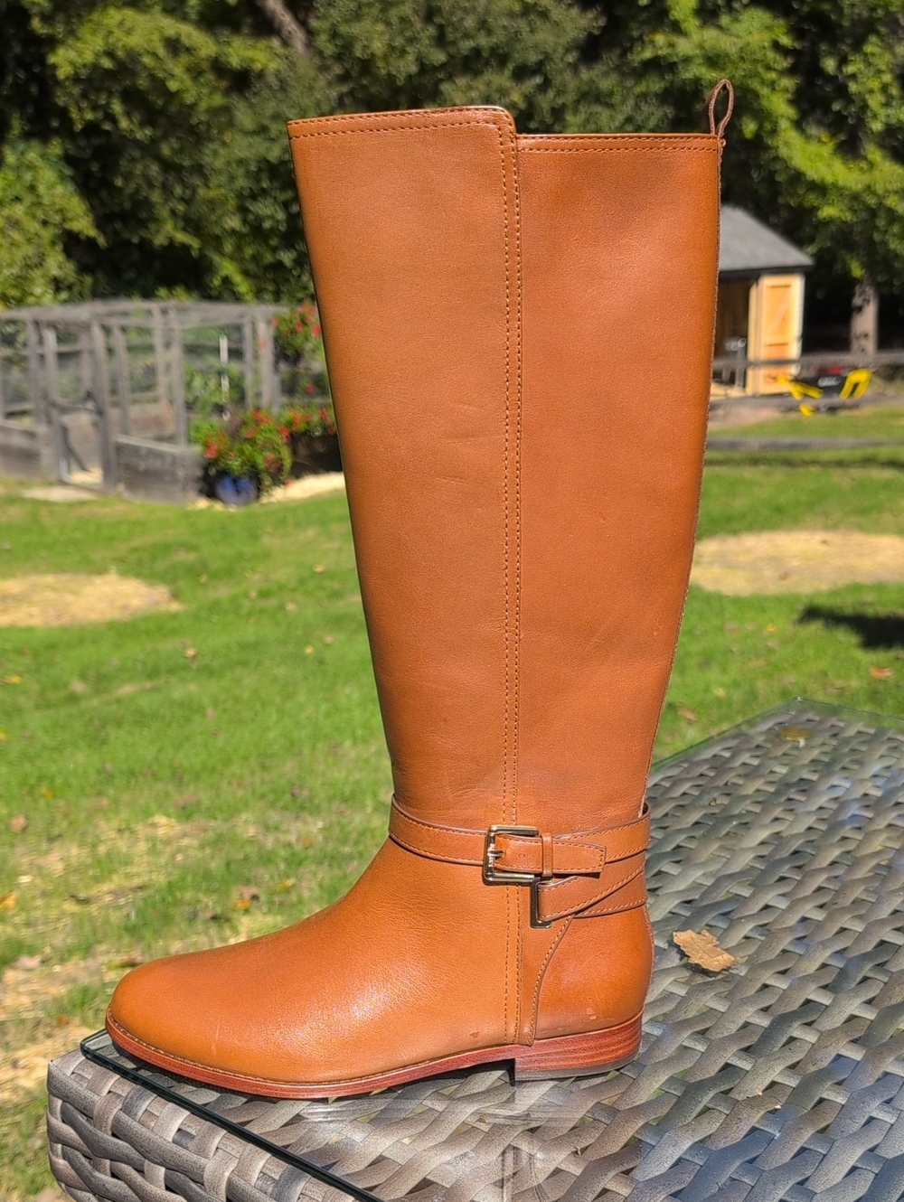 Lauren Ralph Lauren Brown Leather Riding Boots Size 8 New - Picture 6 of 15